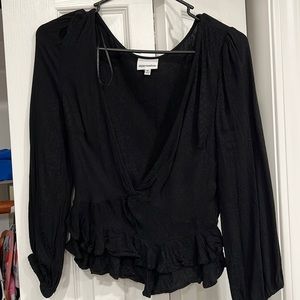 Never won black low neck top